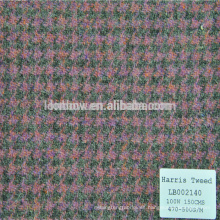 Tela de la capa de la materia textil de algodón de la lana de Dobby de la resistencia para el tweed de Harris al por mayor